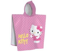 OMYDREAM Hello Kitty Milkshake Cape de Bain Enfant | 100% Coton | Oeko-TEX | Velours Ultra-Doux | 60x120 cm | Bain, Plage et Piscine | Imprimé Fille (Rose)