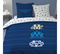OMYDREAM Om Célébration Parure de lit Adulte | 100% Coton | Oeko-TEX | Housse de Couette + 2 Taies d'oreiller | Imprimé Réversible (Bleu, 240x220+2x63x63cm)