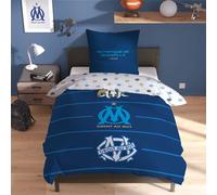 OMYDREAM Om Célébration Parure de lit | Chambre Enfant | 100% Coton | Oeko-TEX | Housse de Couette + Taie(s) d'oreiller | Imprimé Réversible (Bleu, 140x200+63x63cm)