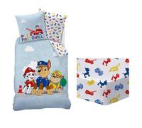 OMYDREAM Pat Patrouille Paradise Parure de Lit et Drap Housse Enfant | 100% Coton | Oeko-TEX | Housse de Couette 140x200cm + 1 Taie d'oreiller 63x63cm + 1 Drap Housse 90x190cm | Imprimé Fille (Rose)