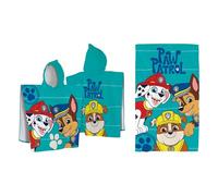 Ensemble cape de bain et drap de plage imprimés 100% coton, pat patrouille summer bleu 70X120