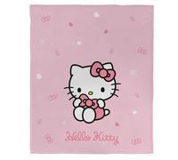 OMYDREAM Plaid Polaire Hello Kitty Cute | 125x150cm | Enfant | Impression Haute Qualité | Oeko-TEX | Rose | Cadeau Fille (Rose, 125x150cm)