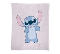 Stitch Happy Plaid Enfant | 100% Polyester | Oeko-TEX | 125x150 cm | Imprimé Fille | Mauve