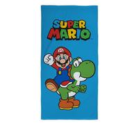 OMYDREAM Super Mario Yoshi Drap de Plage Enfant | 100% Coton | Oeko-TEX | 70x120 cm | Velours Ultra-Doux | Bain et Plage | Imprimé Garçon (Bleu)