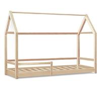 OMYZ - Lit cabane Lotta 70x140 cm avec barrières - sommier Inclus - en Bois Massif - lit Enfant 1 Place Type Montessori