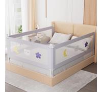 omzer Barrière de lit 3 pièces pour lit jumeau - Rail de lit réglable en hauteur pour bébé avec double verrouillage enfant - Garde-corps de lit avec motif - Rails de sécurité pour lit simple - 99,1 x