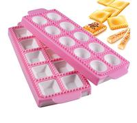 OMZGXGOD Plaque à Raviolis Moules, Boulettes Maker Ravioli, Boulette Maker avec Rouleau à pâtisserie, boulette Pie Ravioli Moule Moule à pâtisserie Outil pour la Cuisson (Lot de 2)