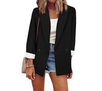 OMZIN Femmes Blazer Business Cardigan Manches Longues Veste Décontractée Coupe Courte Blazer De Bureau