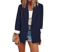 OMZIN Femmes Blazer Business Cardigan Manches Longues Veste Décontractée Coupe Courte Blazer De Bureau