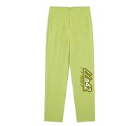 OMZIN Femmes Droite Jambe Taille Travail Élégant Classic Pantalon Stretch Haute Vert Herbe XS