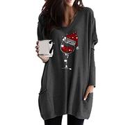 OMZIN Femmes Noël Drôle De Cadeau De Petit Flocon De Neige Sweatshirt Gris Foncé L