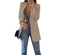 OMZIN Femmes Travail Surdimensionné À Manches Longues Ouvert Devant d'affaires Vestes d'hiver Blazer Manteau Outwear Kaki L