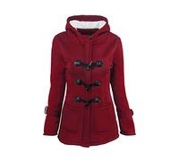 OMZIN Veste Hiver Femme Bouton Vachette Basique Elégant Sweat à Capuche Veste Chaude Couleur Solide