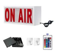 On Air Boîte lumineuse murale à LED, panneau lumineux au néon, alimenté par piles ou USB avec télécommande et crochets, de nombreux modes d'éclairage, pour studio d'enregistrement, bureau à domicile,