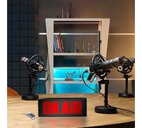 On Air Sign Lampe rétro à LED alimentée par USB, support mural ou boîte lumineuse de bureau, Streamers/Gamers YouTube - Panneau rouge cool on air pour studio, salle à manger, décoration de salle de