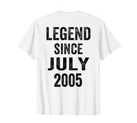on Back 21 Décorations d'anniversaire 21 Ans Juillet 2005 21e Anniversaire T-Shirt