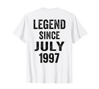 on Back - 29 Décorations d'anniversaire 29 Ans Juillet 1997 T-Shirt