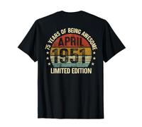 (on Back) Avril Anniversaire Est 1951 Édition limitée 75e T-Shirt