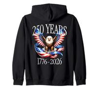 on Back Eagle and Flag 250 Years 1776-2026 250th Birthday Sweat à Capuche