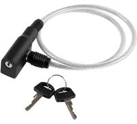 Câble antivol pour vélos en acier transparent recouvert de PVC - diamètre 6 mm et longueur 650 mm - avec verrou