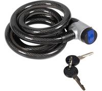 On Bike Câble spiralé antivol OnBike de 1,5 x 120 cm avec verrou en alliage de zinc - Protection flexible, robuste et compacte pour vélos, scooters et motos