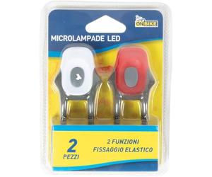 on Bike Paire de Feux de vélo à LED Rouges et Blancs pour vélo : Feux Avant et arrière avec Fixation élastique Universelle, imperméables, compacts, idéaux pour la sécurité Nocturne