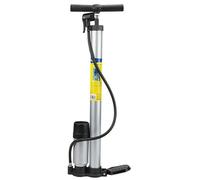 ONBIKE - Pompe de gonflage pour vélo, Manomètre intégré jusqu'à 7 bars/100 PSI, Compatible valves Presta/Regina/Schrader, Pied Pliable, Adaptateur Inclus, Gris-Noir, Taille Unique, Métal