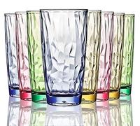 [On dirait du verre] 450 ml Paquet de 8 pièces Tasse en plastique, Sûr, Résistant aux bris, Résistant à la chaleur, Ne contient pas de bpa, Peut être lavé avec un lave - vaisselle (4 couleurs)