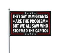 On dit que les immigrants sont le problème, mais nous avons tous vu qui a pris d'assaut le Capitole. Drapeau de jardin américain 60 x 90 cm « Justice sociale, à bas l'ICE », grande décoration pour por
