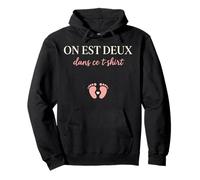 on Est Deux dans Ce T Shirt Future Maman Enceinte Sweat à Capuche
