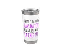On Est Plusieurs Dans Ma Tête Mais C'est Moi La Chef Humour Gobelet isotherme en acier inoxydable double paroi