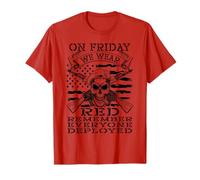 On Friday We Wear Red Friday US Flag Military Support Troupes T-Shirt