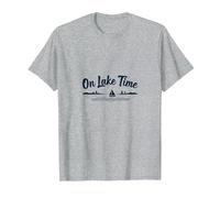 on Lake Time : Aventure panoramique en Voile T-Shirt, Homme, Gris Chiné, 5XL