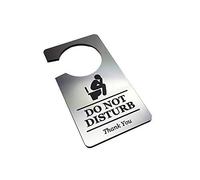 On Loo Plaque de suspension pour porte de chambre avec inscription « Do Not Disturb » en acrylique argenté - Pour parents, famille, enfants, cadeau fantaisie, entreprise, hôtellerie