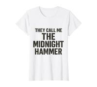 on m'appelle Le Midnight Hammer USA T-Shirt Graphique avec Valeur, Femme, Blanc, XS