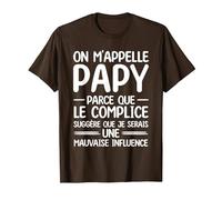 on m'appelle Papy Parce Que Le Complice Grand-père T-Shirt, Homme, Marron, M