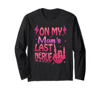 on My Moms Last Nerve Funny Quote for Kids Boys Girls Humour Manche Longue