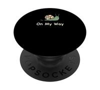 on My Way Funny Procrastination Meme Minimal Escargot PopSockets PopGrip Adhésif