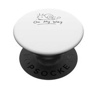 on My Way Funny Procrastination Meme Minimal Escargot PopSockets PopGrip Adhésif