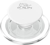 on My Way Funny Procrastination Meme Minimal Escargot PopSockets PopGrip pour MagSafe