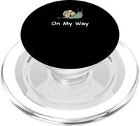 on My Way Funny Procrastination Meme Minimal Escargot PopSockets PopGrip pour MagSafe