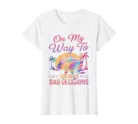 on My Way to Making Bad Decisions Cruise Vacation Funny T-Shirt Graphique avec Valeur, Femme, Blanc, L