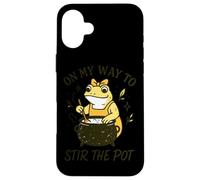 on My Way to Stir The Pot Frog Coque pour iPhone 16 Plus