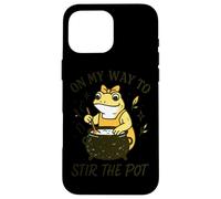 on My Way to Stir The Pot Frog Coque pour iPhone 16 Pro Max