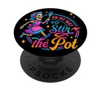 on My Way to Stir The Pot Squelette Fun PopSockets PopGrip Adhésif