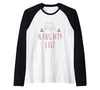 on My Wife's Naughty List Lot de 2 Couples de Noël Assortis Manche Raglan