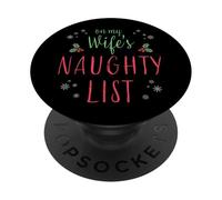on My Wife's Naughty List Lot de 2 Couples de Noël Assortis PopSockets PopGrip Adhésif