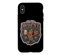 on My Wurst Behavior Jeu de Mots Allemand Vintage Coque pour iPhone X/XS