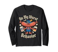 on My Wurst Behavior Oktoberfest Funny German American Flags Manche Longue
