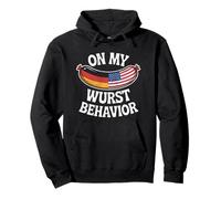 on My Wurst Behavior Oktoberfest Funny German American Flags Sweat à Capuche